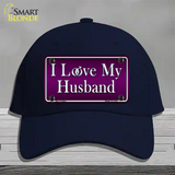 I Love My Husband Novelty License Plate Hat Cotton / Navy