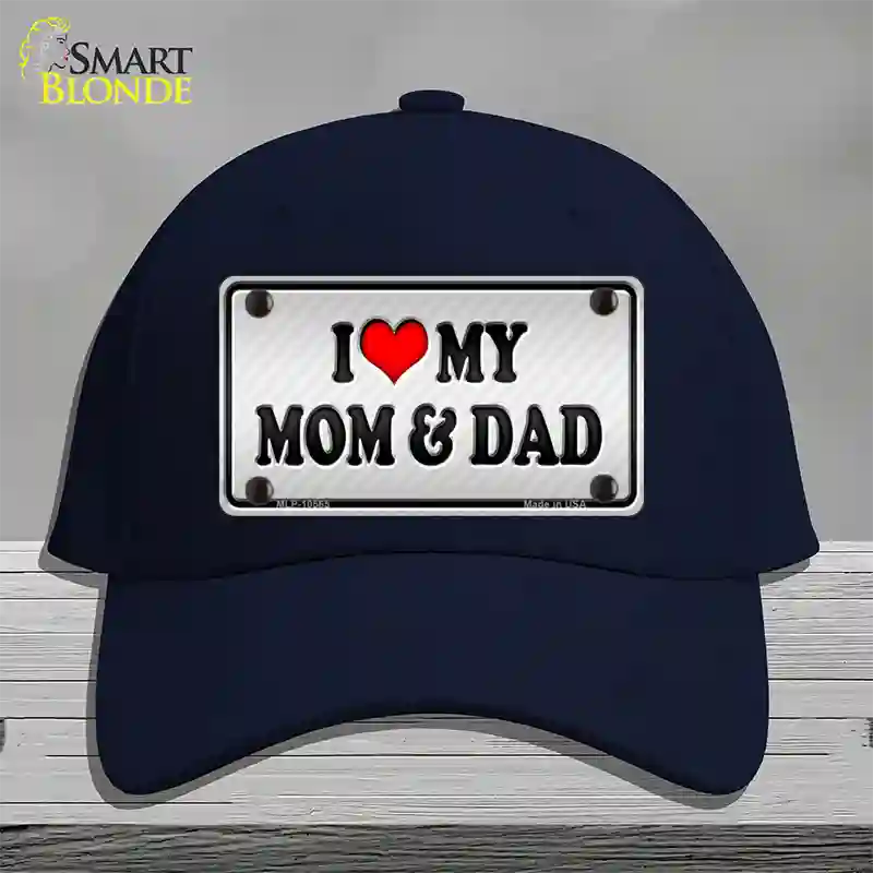 Love My Mom And Dad Novelty License Plate Hat Cotton / Navy