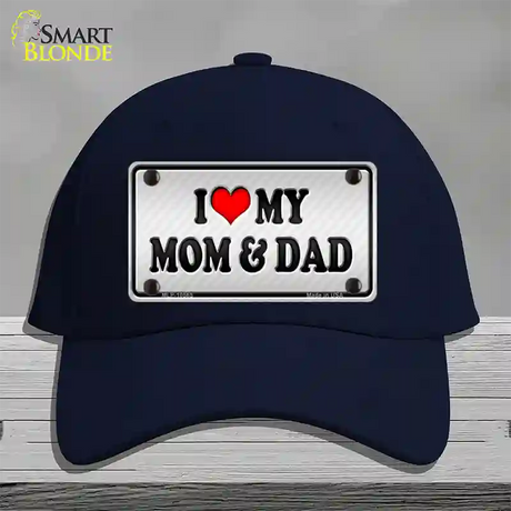 Love My Mom And Dad Novelty License Plate Hat Cotton / Navy