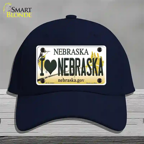 I Love Nebraska Novelty License Plate Hat Cotton / Navy