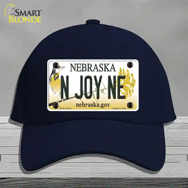 N Joy NE Nebraska Novelty License Plate Hat Cotton / Navy