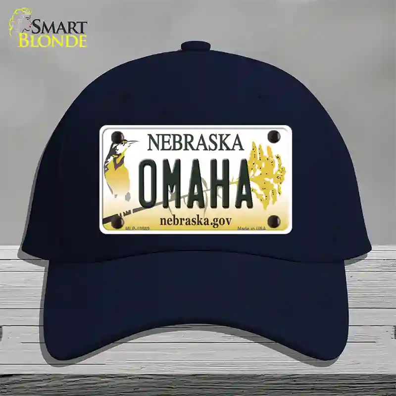 Omaha Nebraska Novelty License Plate Hat Cotton / Navy