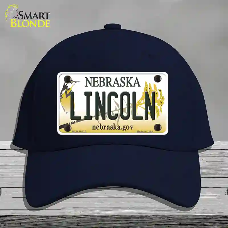 Lincoln Nebraska Novelty License Plate Hat Cotton / Navy