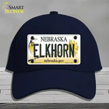 Elkhorn Nebraska Novelty License Plate Hat Cotton / Navy