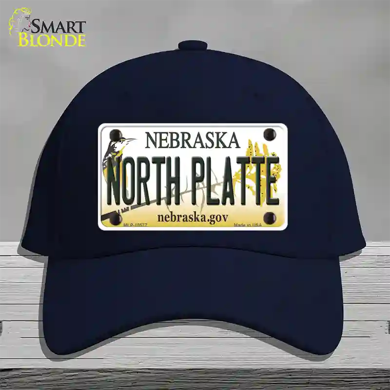 North Platte Nebraska Novelty License Plate Hat Cotton / Navy