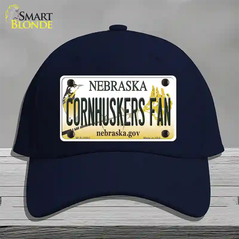 Cornhuskers Fan Nebraska Novelty License Plate Hat Cotton / Navy