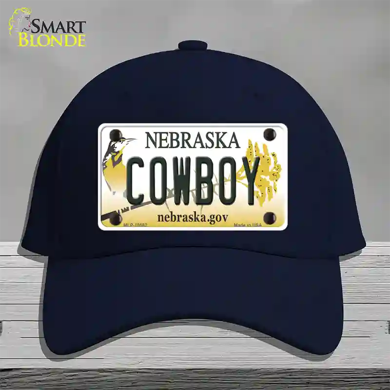 Cowboy Nebraska Novelty License Plate Hat Cotton / Navy