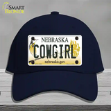 Cowgirl Nebraska Novelty License Plate Hat Cotton / Navy