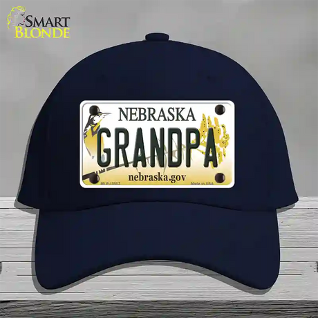 Grandpa Nebraska Novelty License Plate Hat Cotton / Navy