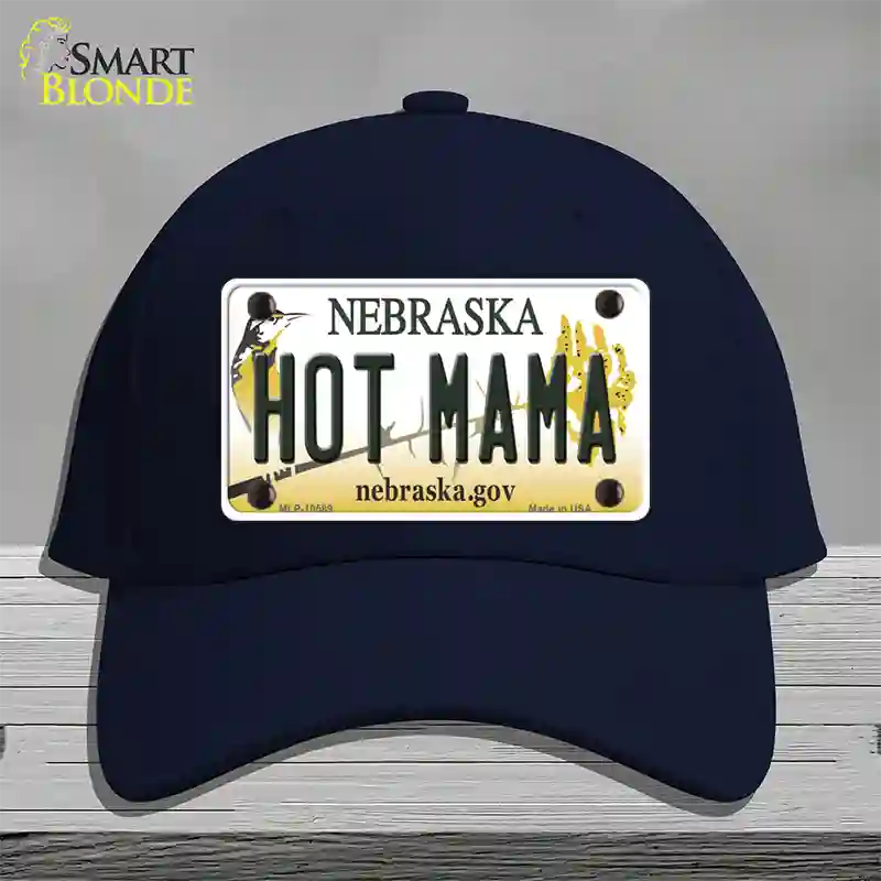 Hot Mama Nebraska Novelty License Plate Hat Cotton / Navy