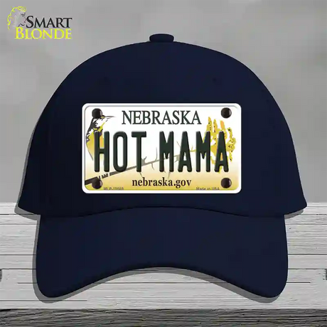 Hot Mama Nebraska Novelty License Plate Hat Cotton / Navy