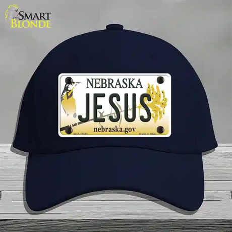 Jesus Nebraska Novelty License Plate Hat Cotton / Navy