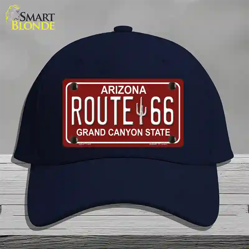 Route 66 Arizona Red Novelty License Plate Hat Cotton / Navy