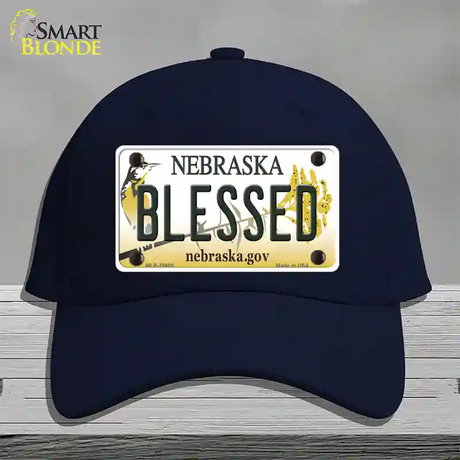 Blessed Nebraska Novelty License Plate Hat Cotton / Navy