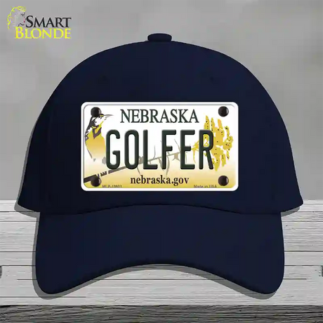 Golfer Nebraska Novelty License Plate Hat Cotton / Navy