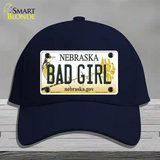 Bad Girl Nebraska Novelty License Plate Hat Cotton / Navy