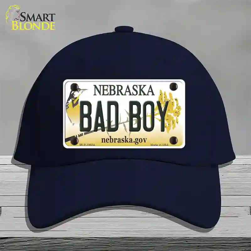 Bad Boy Nebraska Novelty License Plate Hat Cotton / Navy