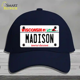 Madison Wisconsin Novelty License Plate Hat Cotton / Navy