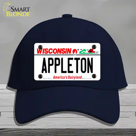 Appleton Wisconsin Novelty License Plate Hat Cotton / Navy