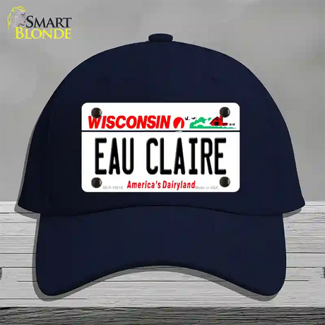 Eau Claire Wisconsin Novelty License Plate Hat Cotton / Navy