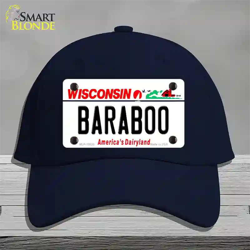 Baraboo Wisconsin Novelty License Plate Hat Cotton / Navy