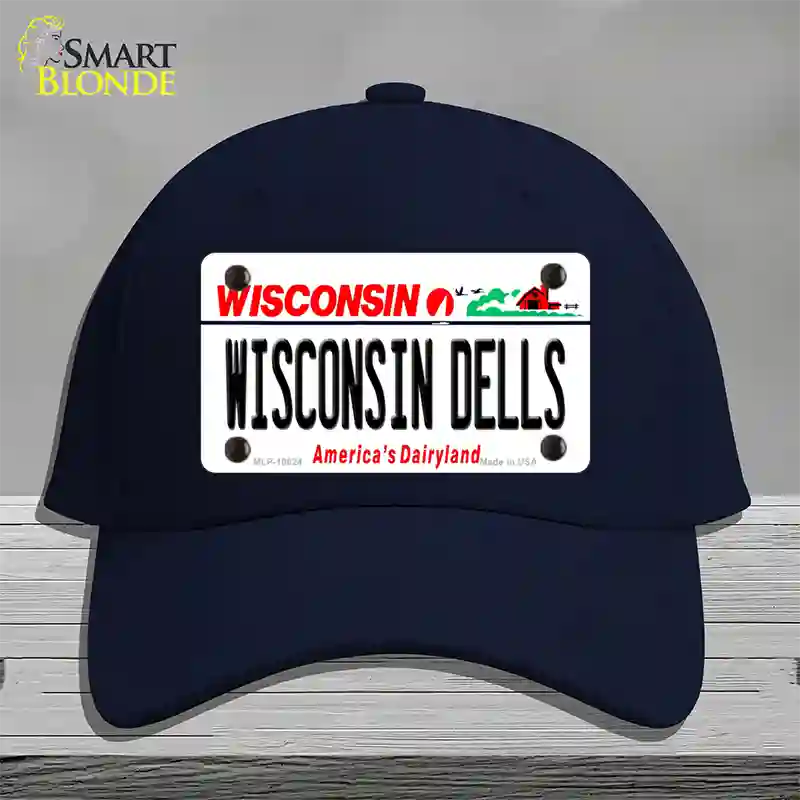 Wisconsin Dells Wisconsin Novelty License Plate Hat Cotton / Navy