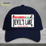 Devils Lake Wisconsin Novelty License Plate Hat Cotton / Navy