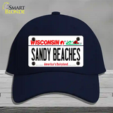 Sandy Beaches Wisconsin Novelty License Plate Hat Cotton / Navy