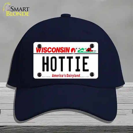 Hottie Wisconsin Novelty License Plate Hat Cotton / Navy