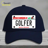 Golfer Wisconsin Novelty License Plate Hat Cotton / Navy