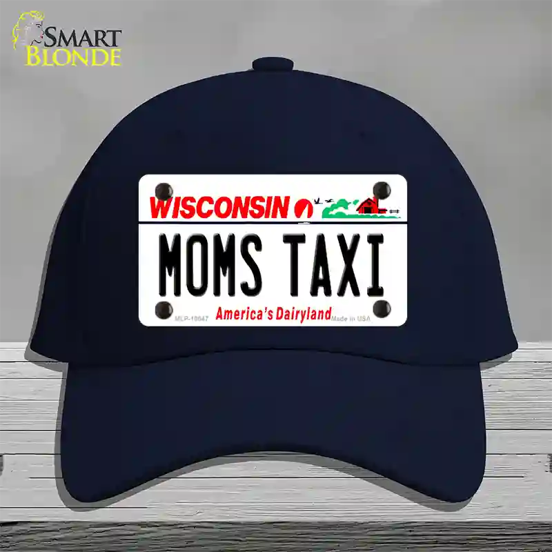 Moms Taxi Wisconsin Novelty License Plate Hat Cotton / Navy