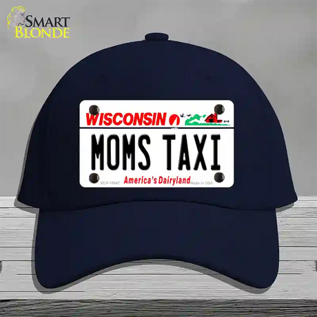 Moms Taxi Wisconsin Novelty License Plate Hat Cotton / Navy