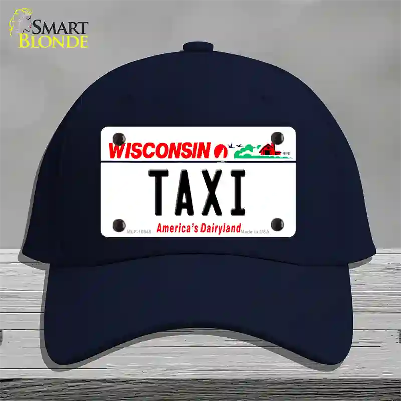 Taxi Wisconsin Novelty License Plate Hat Cotton / Navy