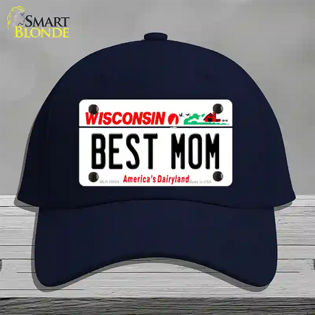 Best Mom Wisconsin Novelty License Plate Hat Cotton / Navy