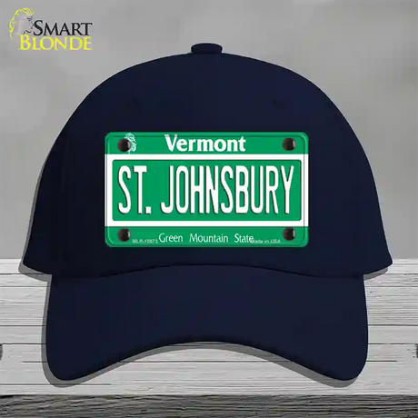 St Johnsbury Vermont Novelty License Plate Hat Cotton / Navy