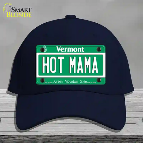 Hot Mama Vermont Novelty License Plate Hat Cotton / Navy