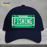 Fishing Vermont Novelty License Plate Hat Cotton / Navy