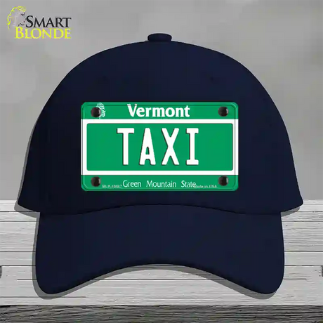 Taxi Vermont Novelty License Plate Hat Cotton / Navy