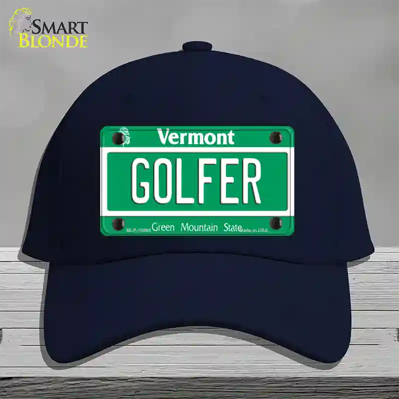 Golfer Vermont Novelty License Plate Hat Cotton / Navy