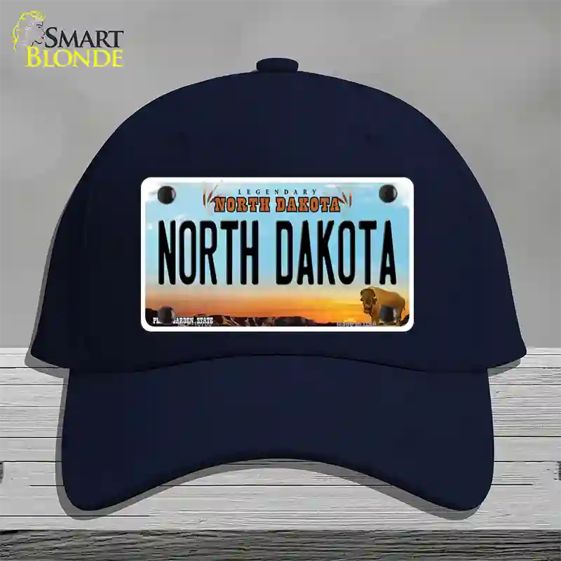 North Dakota Legendary Novelty License Plate Hat Cotton / Navy