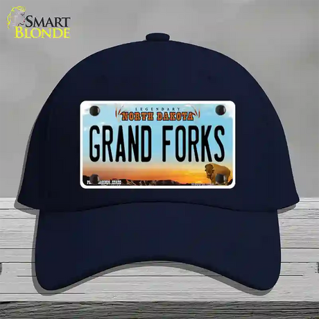 Grand Forks North Dakota Novelty License Plate Hat Cotton / Navy