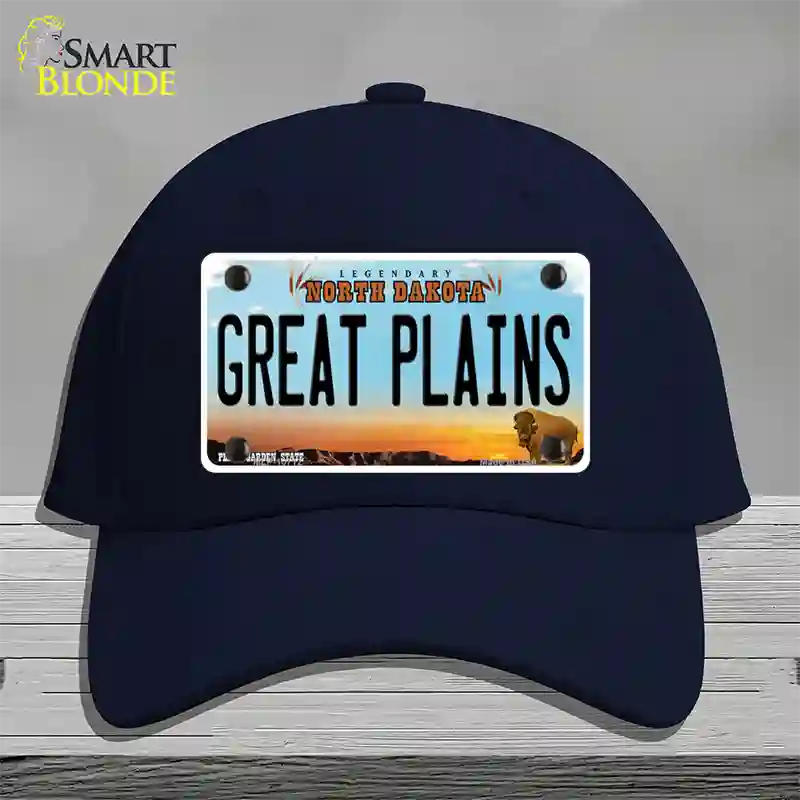 Great Plains North Dakota Novelty License Plate Hat Cotton / Navy