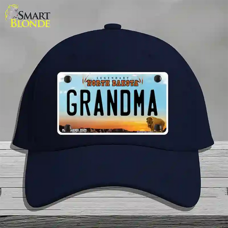 Grandma North Dakota Novelty License Plate Hat Cotton / Navy