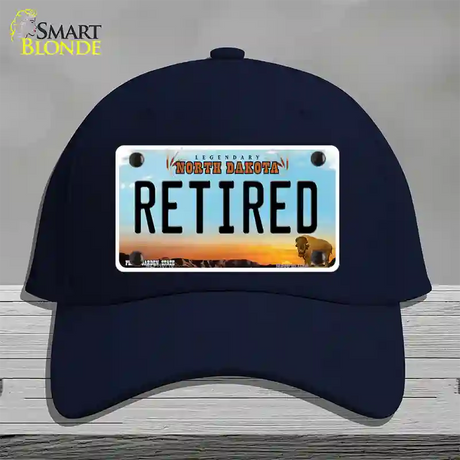 Retired North Dakota Novelty License Plate Hat Cotton / Navy