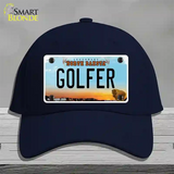 Golfer North Dakota Novelty License Plate Hat Cotton / Navy