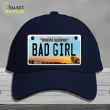 Bad Girl North Dakota Novelty License Plate Hat Cotton / Navy