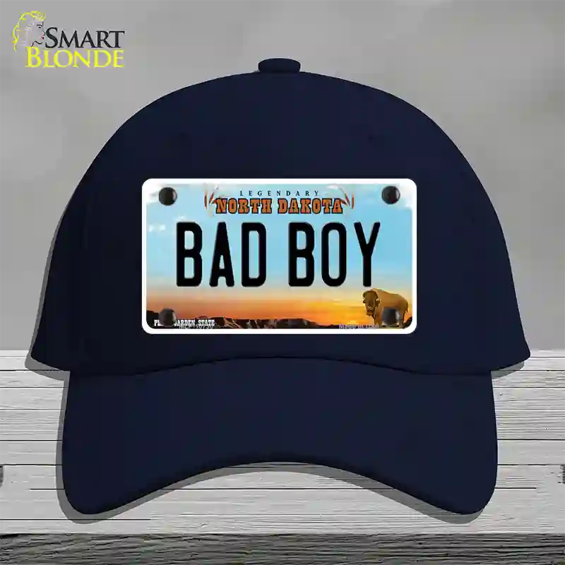 Bad Boy North Dakota Novelty License Plate Hat Cotton / Navy