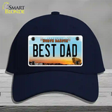 Best Dad North Dakota Novelty License Plate Hat Cotton / Navy