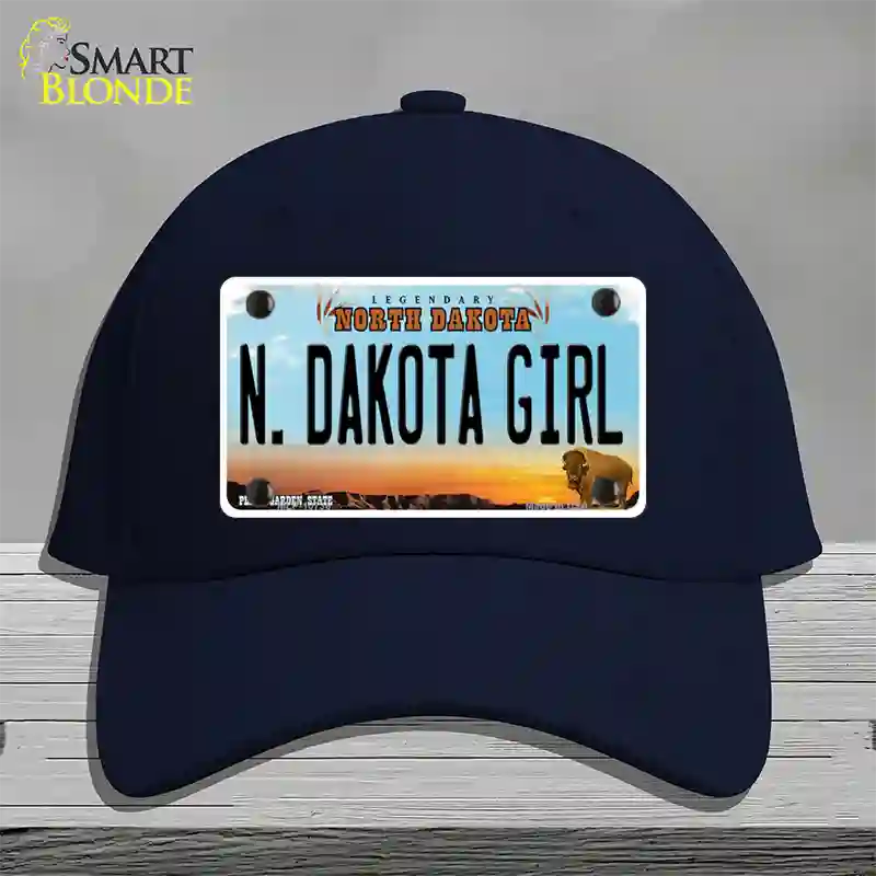 N Dakota Girl North Dakota Novelty License Plate Hat Cotton / Navy