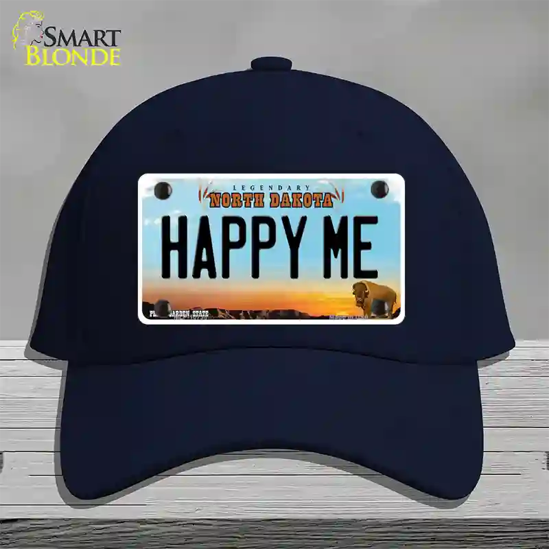 Happy Me North Dakota Novelty License Plate Hat Cotton / Navy